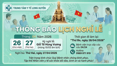 Thông báo nghỉ lễ Giỗ tổ Hùng Vương